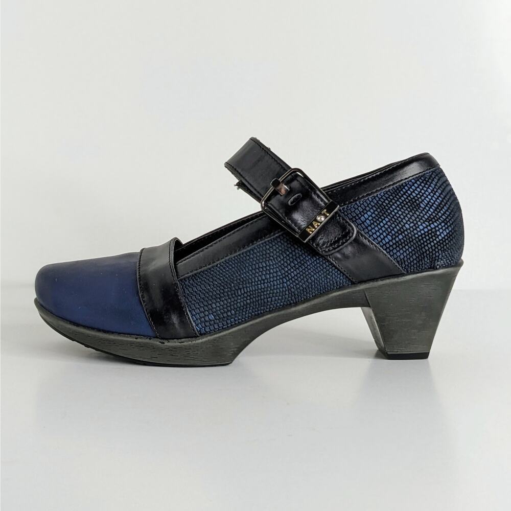 Naot Shoes Dashing Women EU 36 Blue Black Heels Mary Jane Hook and Loop Strap